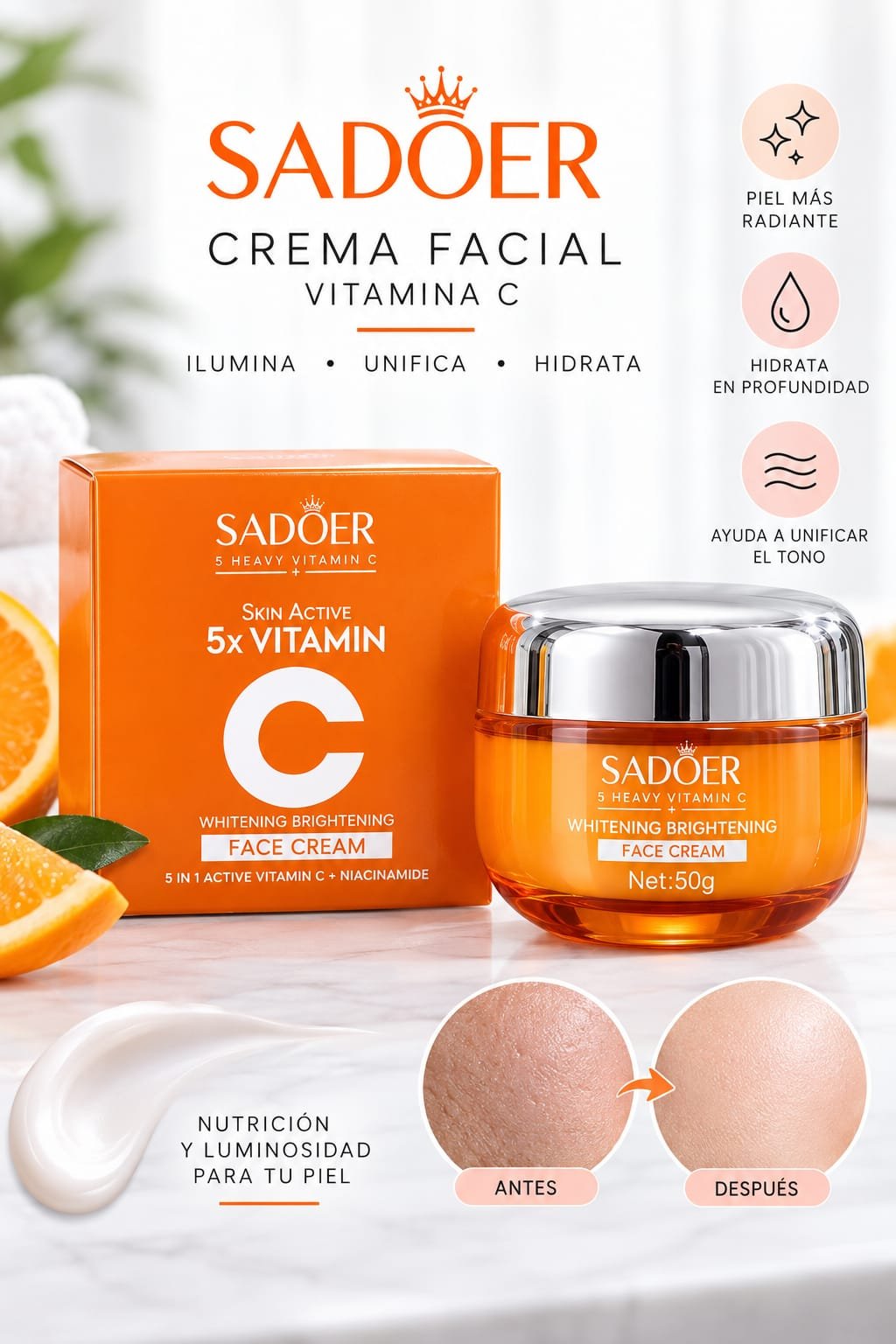 SADOER CREMA FACIAL  CON VITAMINA C