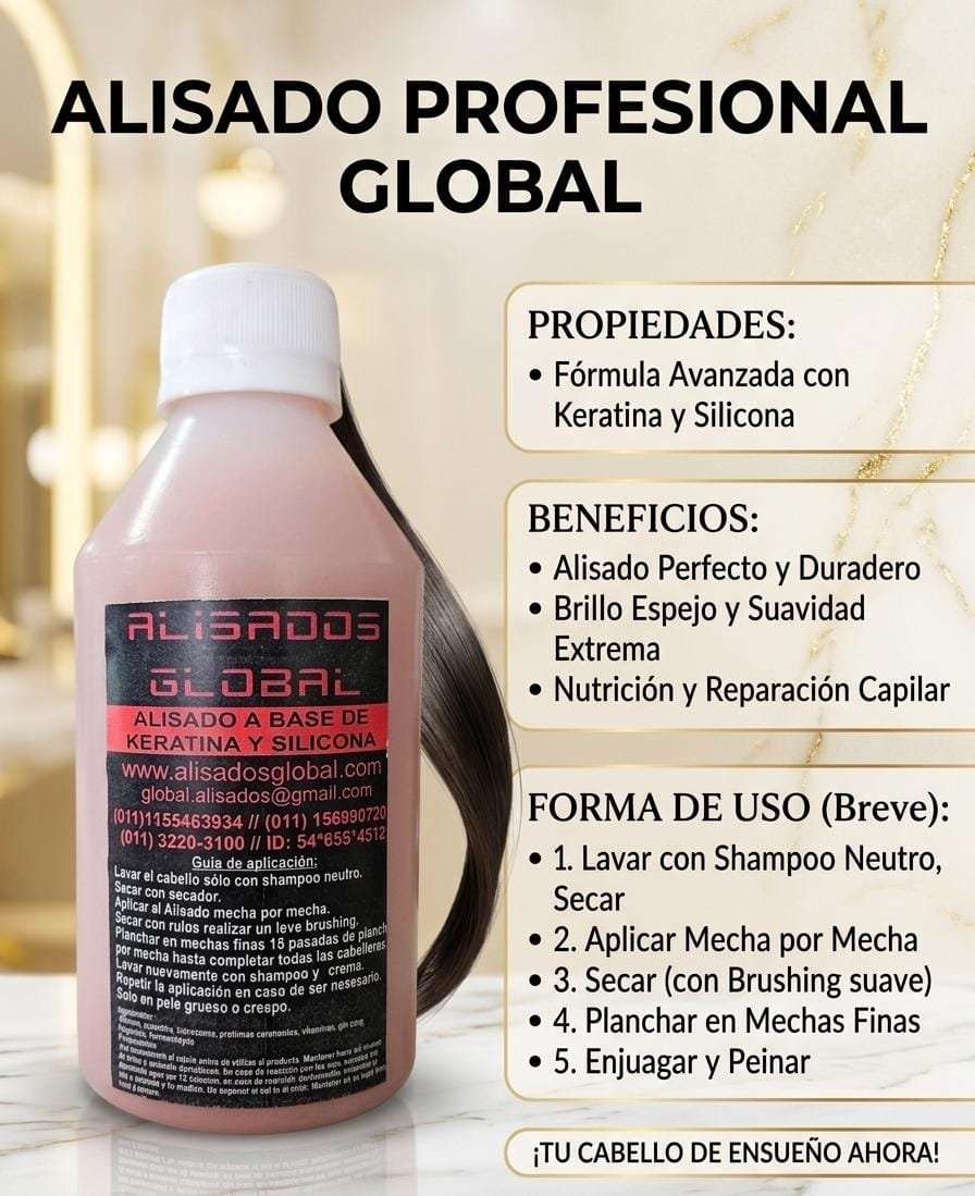 ALISADO GLOBAL A BASE DE KERATINA Y SILICONA