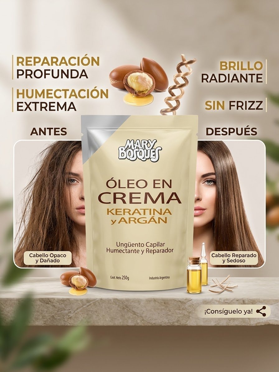MARY BOSQUES OLEO EN CREMA KERATINA Y ARGAN