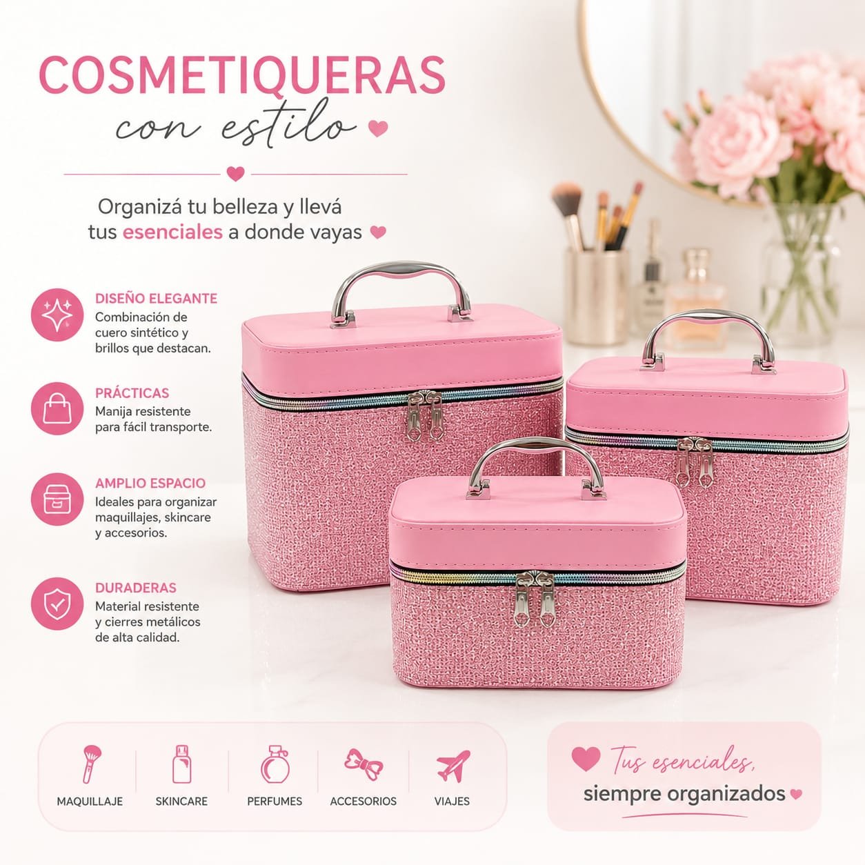 SET DE MALETÍN PARA COSMÉTICO