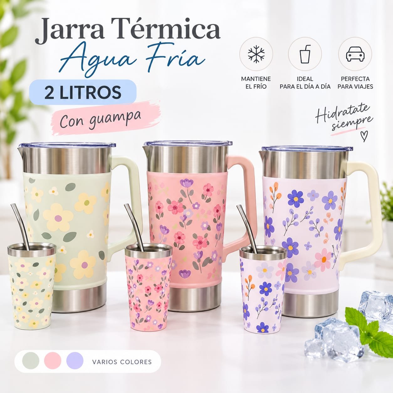 JARRA TERMICA DE AGUA FRIA POR 2LTS.