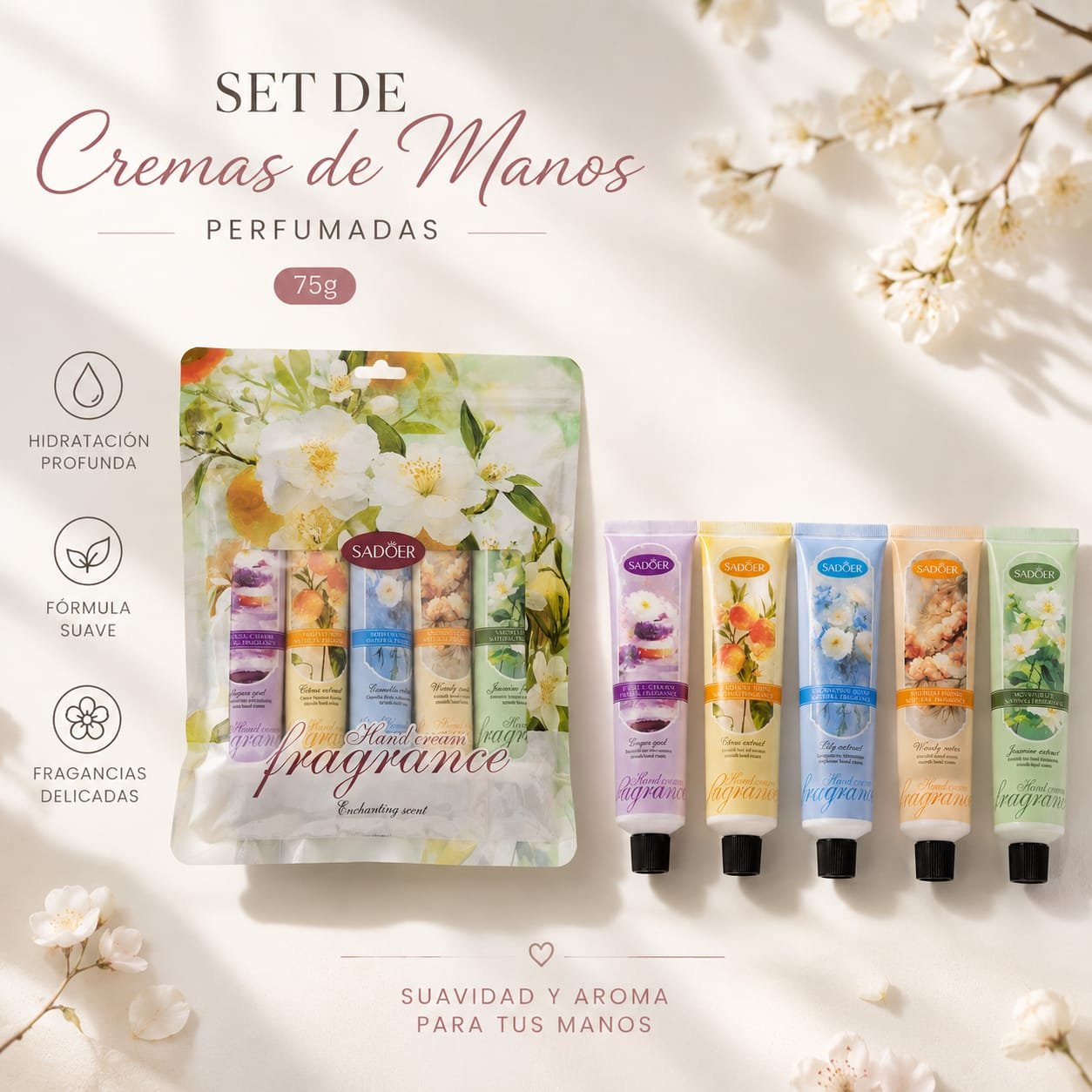 SET DE CREMA PARA MANOS POR 75 G.
