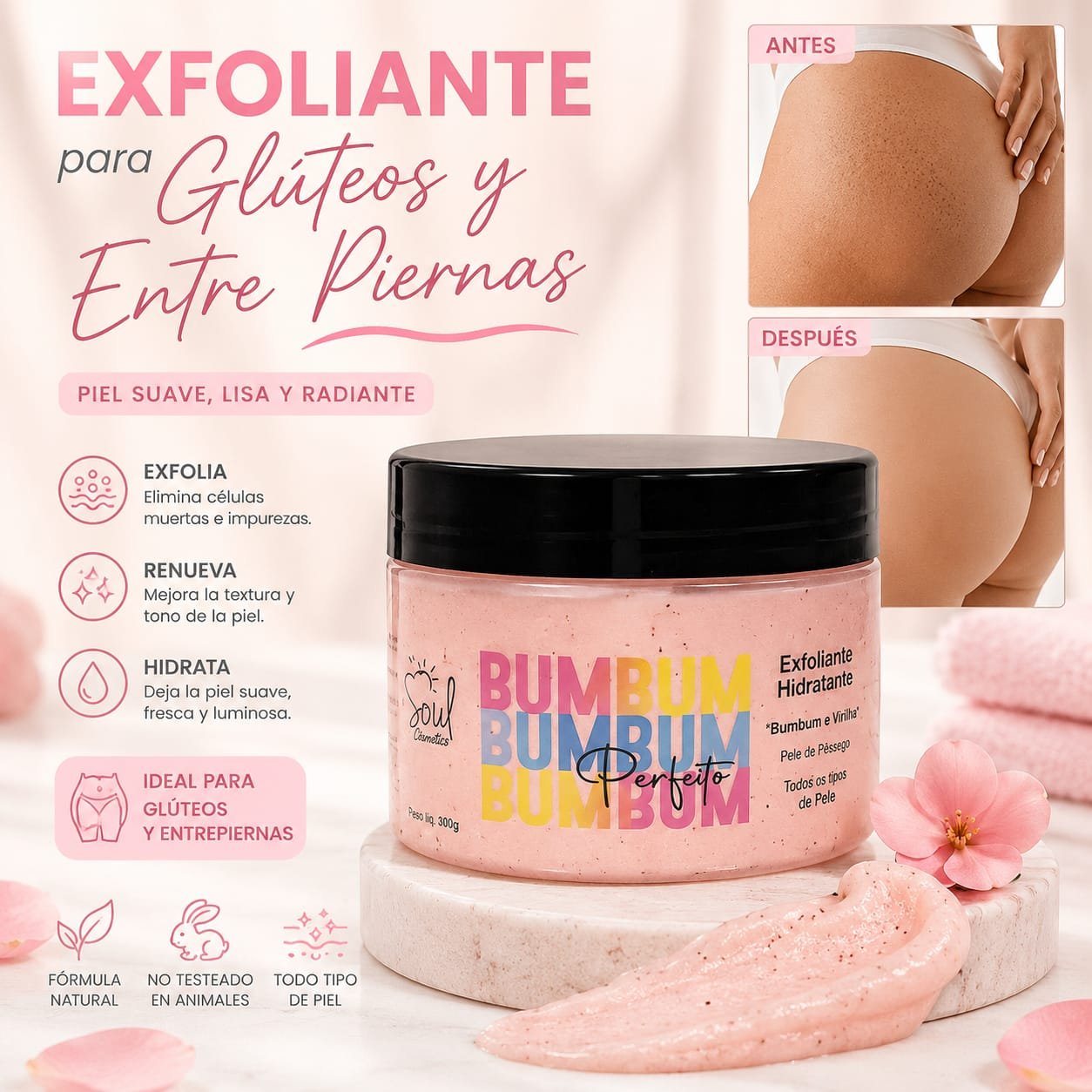 EXFOLIANTE GLUTEOS Y ENTRE PIERNAS