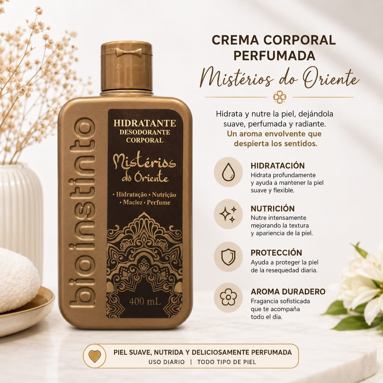 CREMA CORPORAL HIDRATANTE PERFUMADA POR 400ML