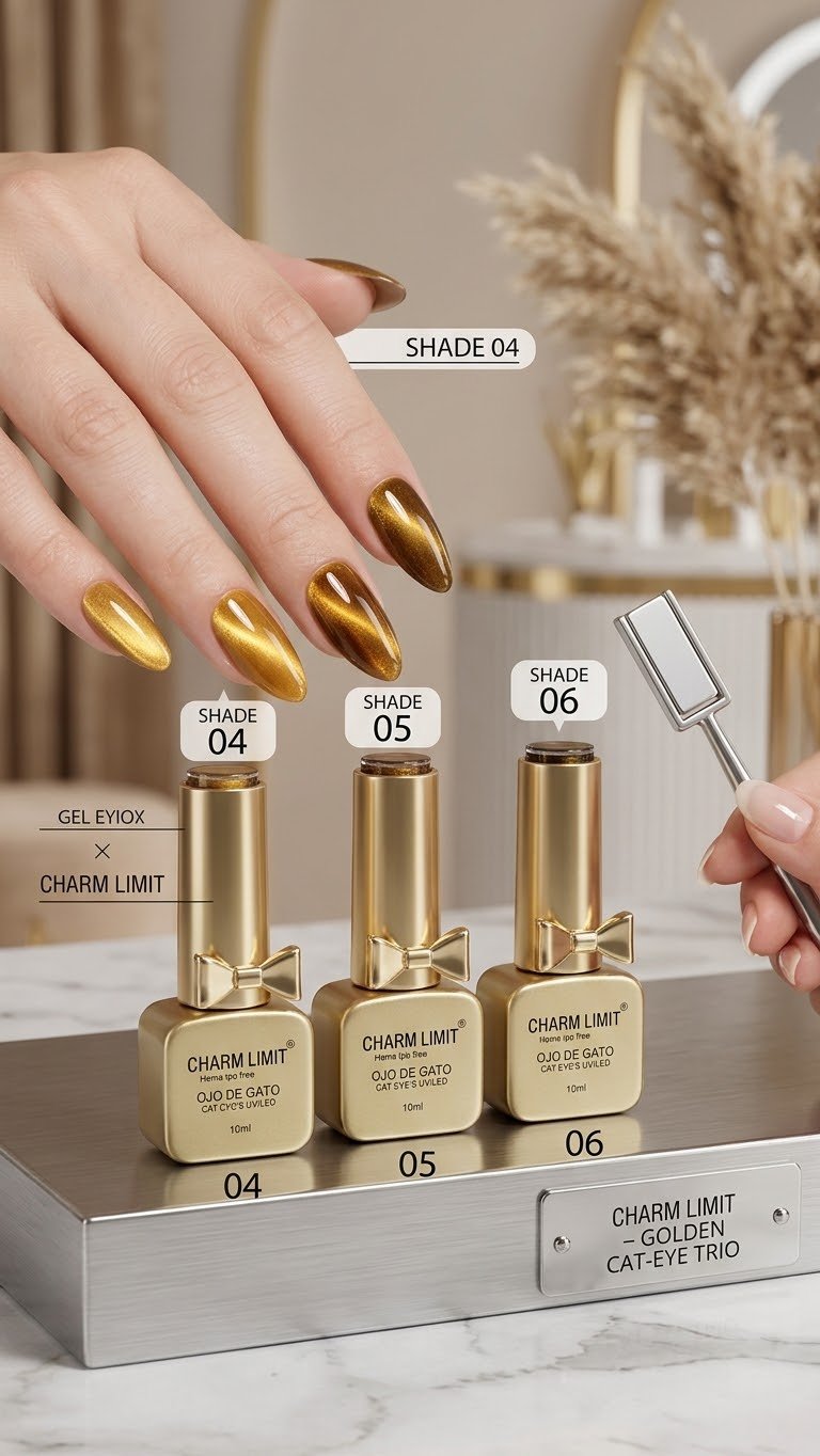 CHARM LIMIT COLECCION OJO DE GATO DORADO