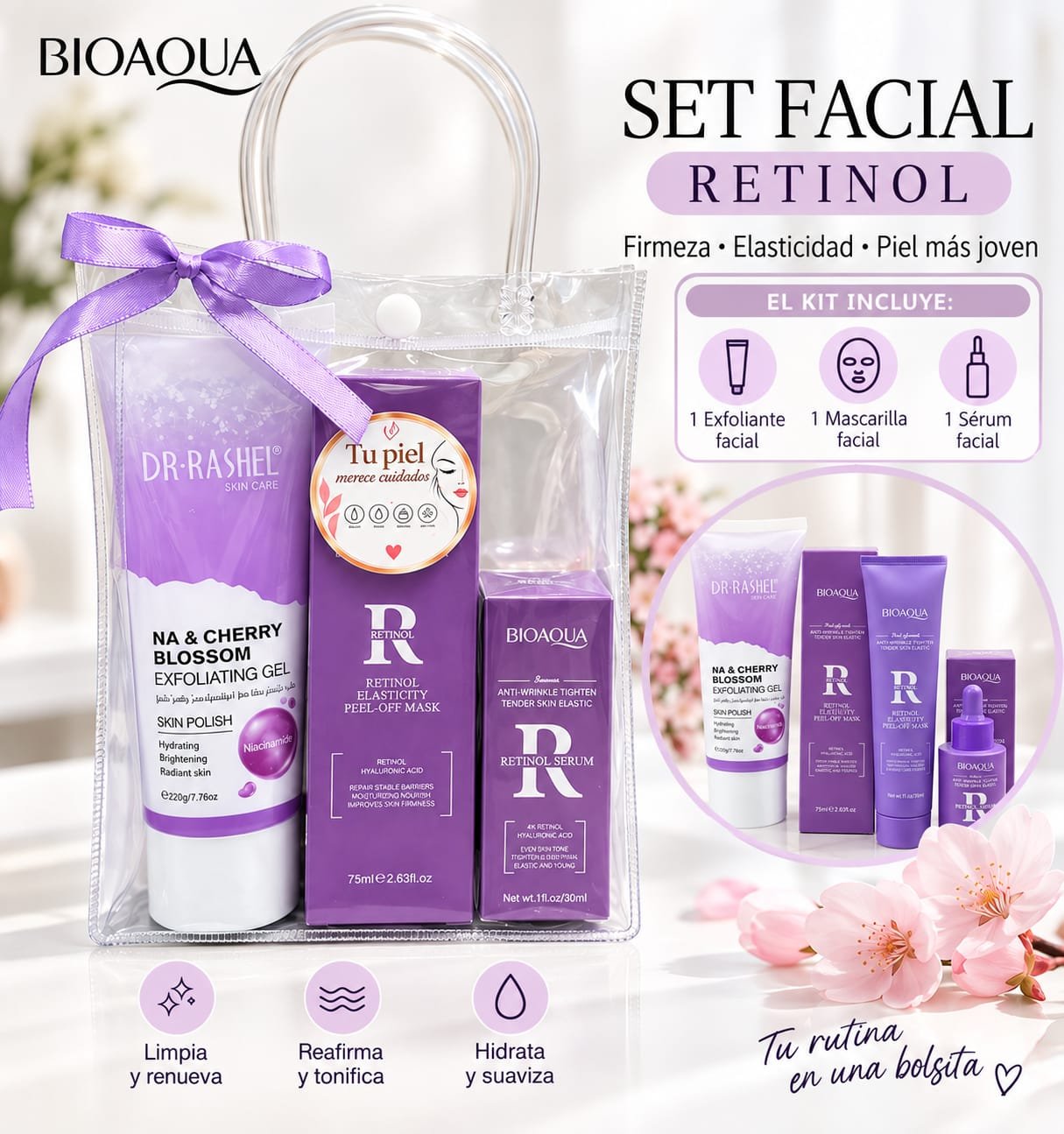 BIOAQUA SET FACIAL CON RETINOL