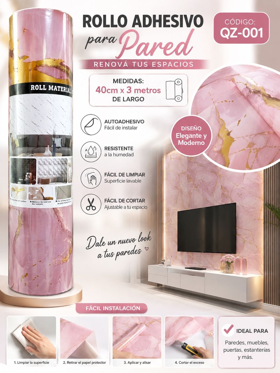 ROLLO ADHESIVO P/PARED