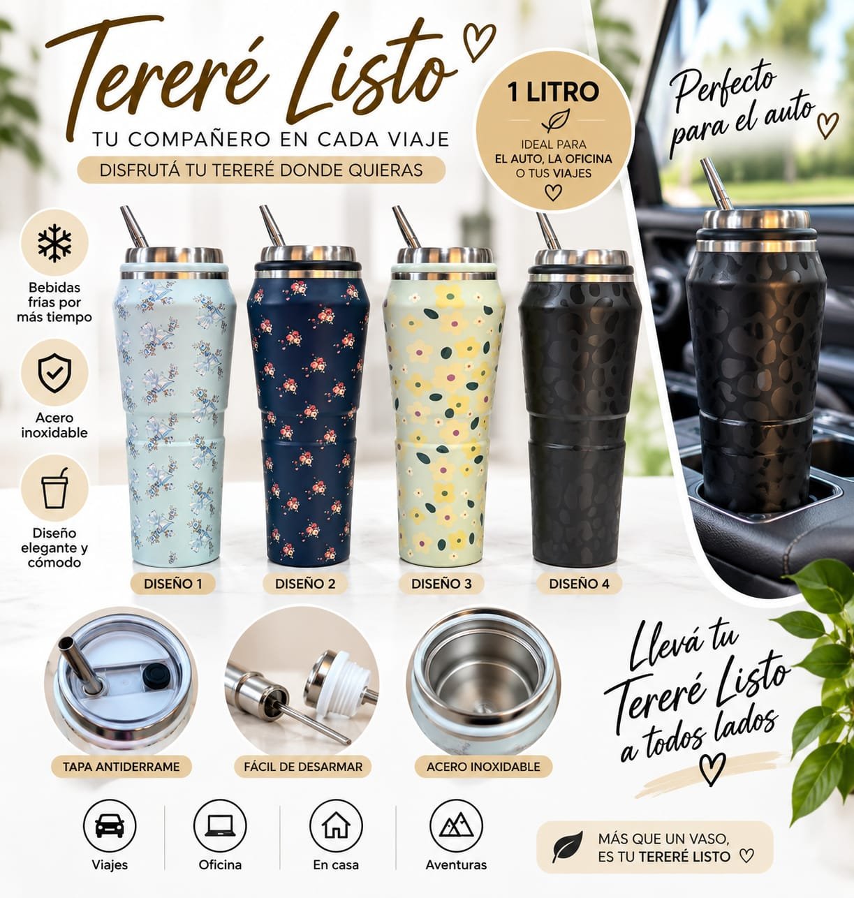 VASOS TERMICOS PARA TERERE LISTO POR 1LTS.