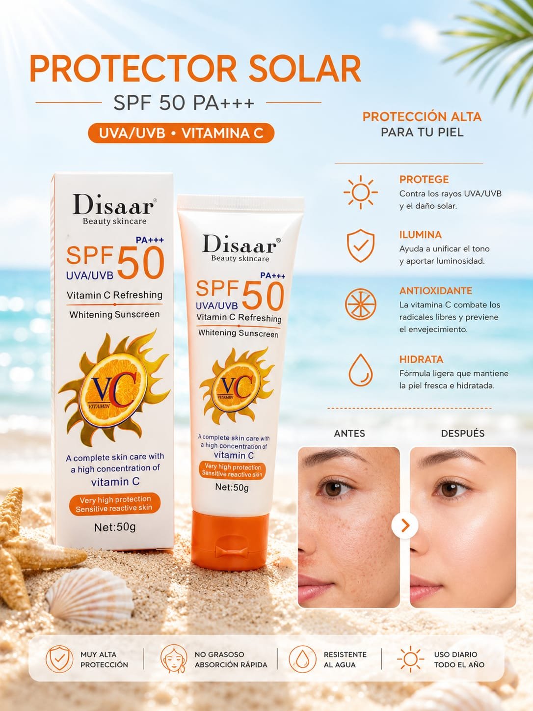 DISAAR PROTECTOR SOLAR CON VITAMINA C