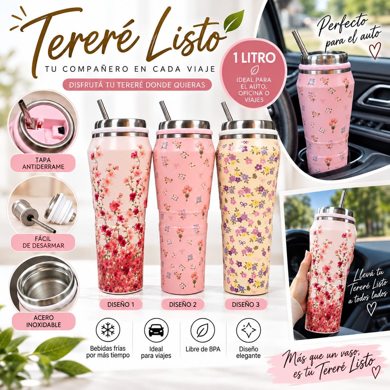 VASOS TERMICOS PARA TERERE LISTO POR 1LTS.