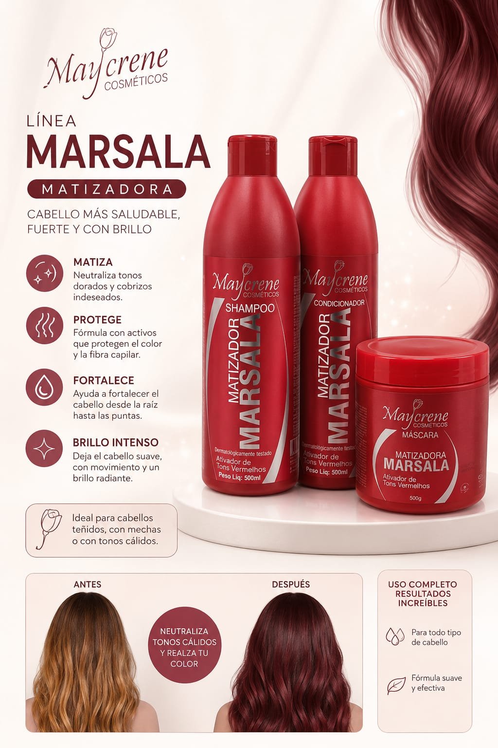 COMBO MATIZADOR P/CABELLOS ROJOS