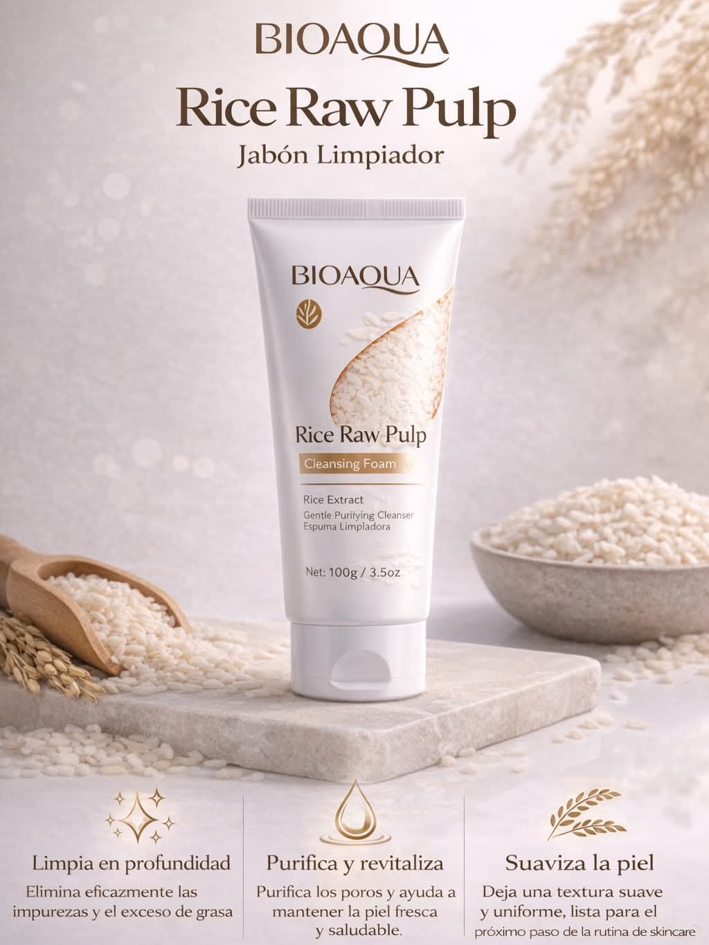 JABON FACIAL LIMPIADOR DE ARROZ