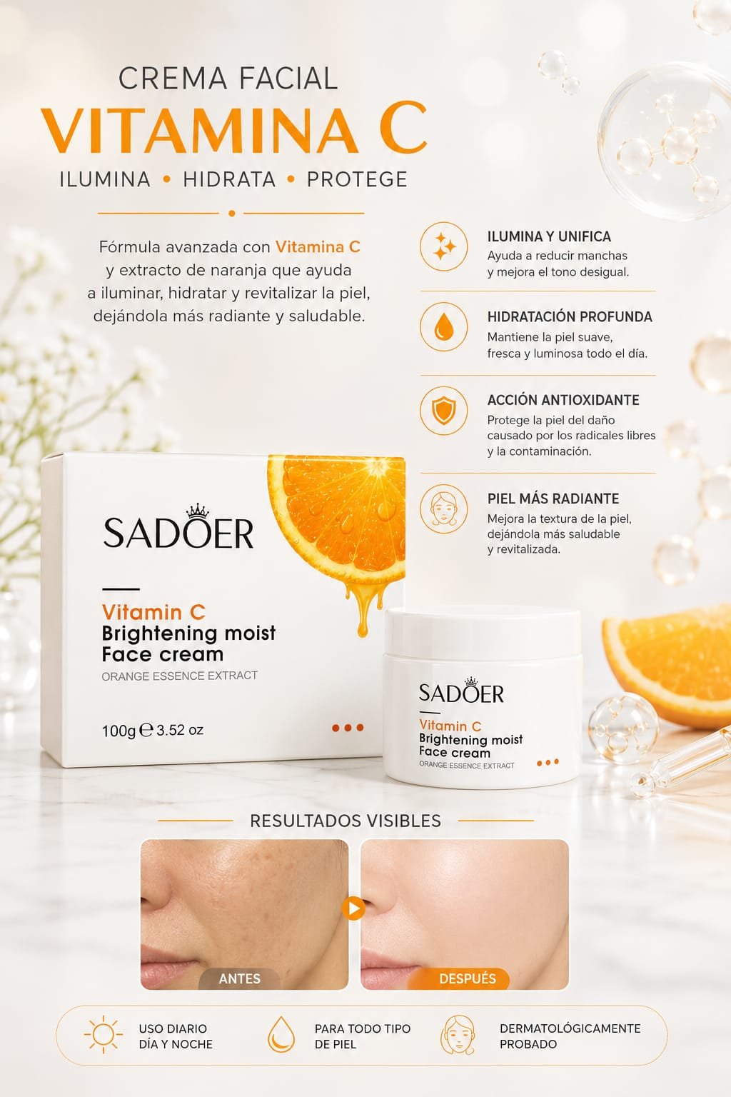 CREMA FACIAL CON VITAMINA C