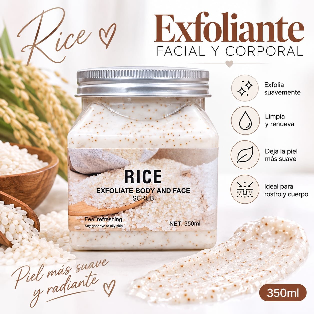 EXFOLIANTE CORPORAL Y FACIAL DE ARROZ