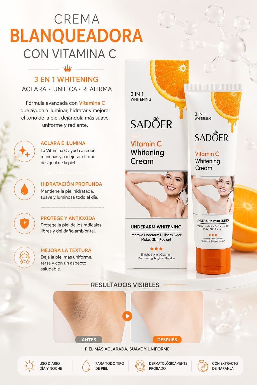 CREMA BLANQUEADORA CON VITAMINA C