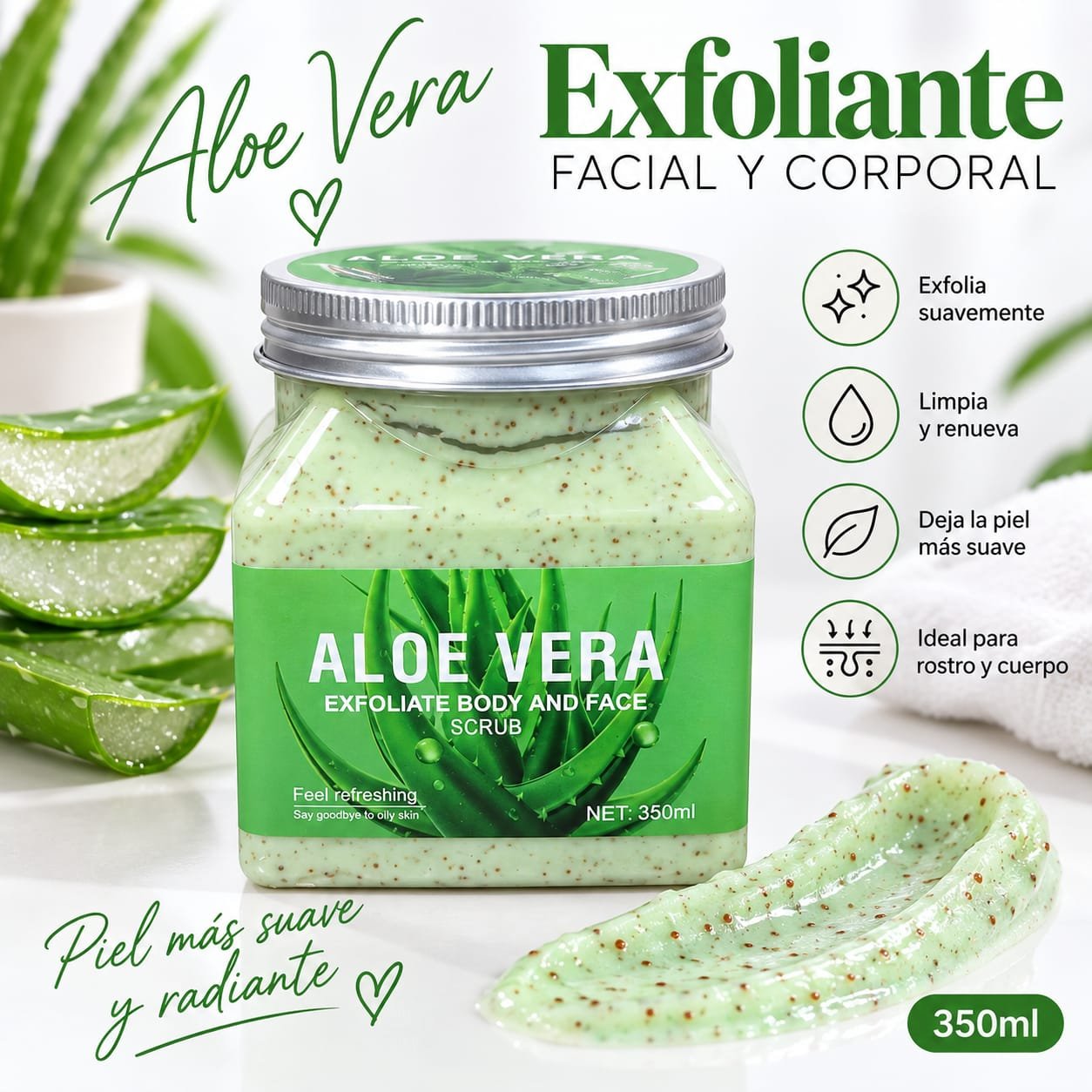 EXFOLIANTE CORPORAL Y FACIAL DE ALOE VERA