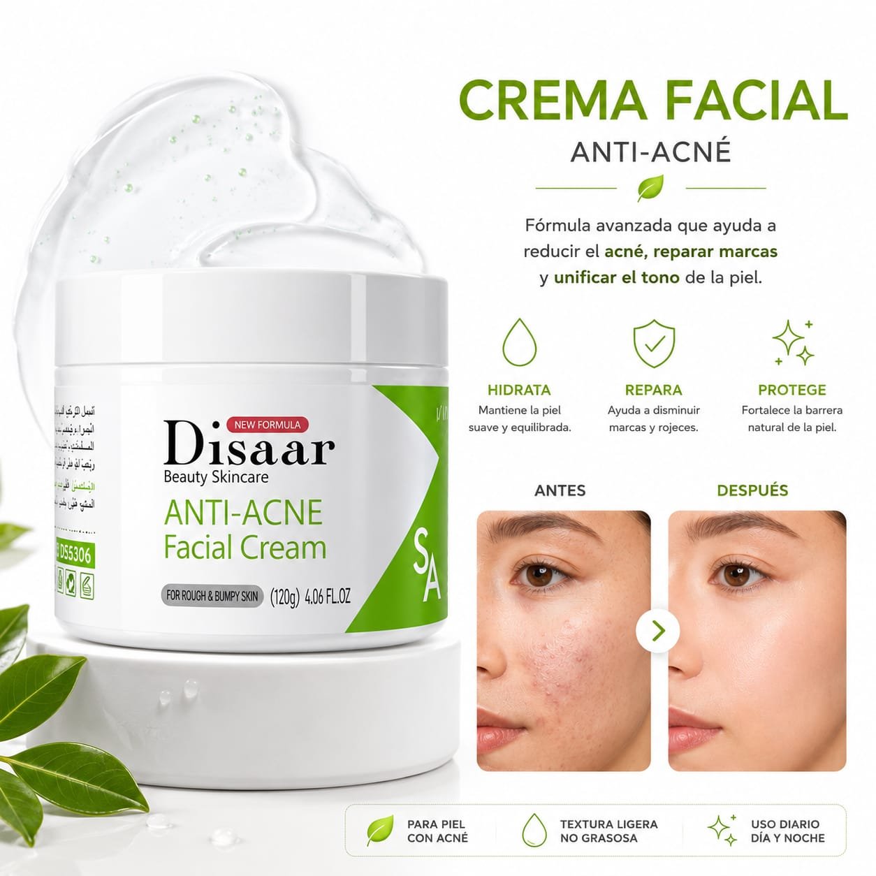 DISAAR CREMA FACIAL ANTI-ACNE