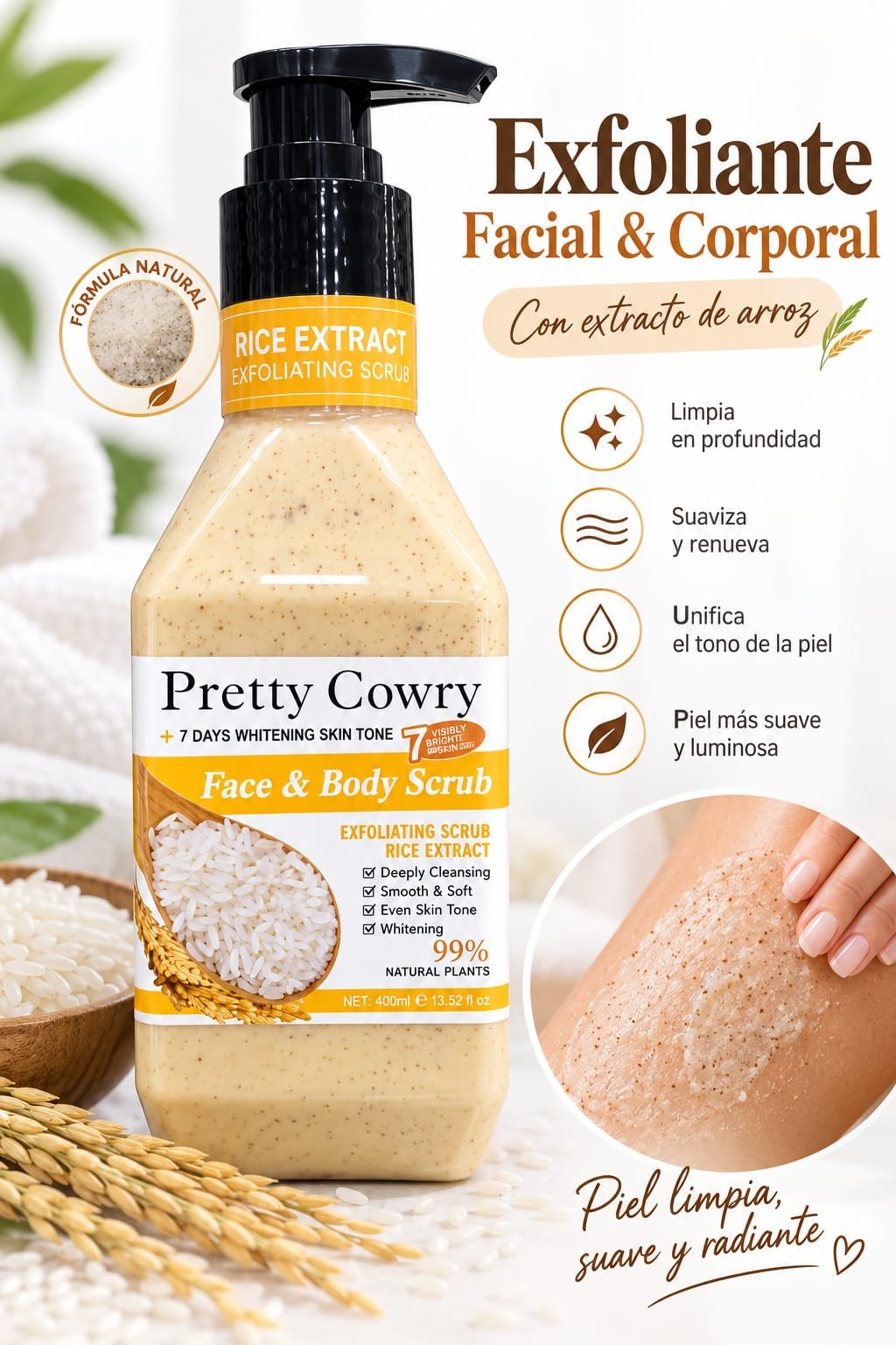 EXFOLIANTE FACIAL Y CORPORAL DE ARROZ