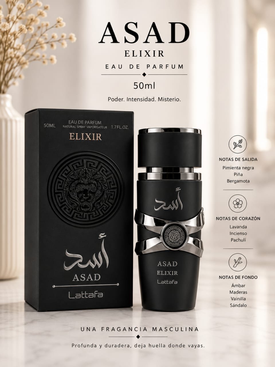 PERFUME ASAD ELIXIR POR 50ML.