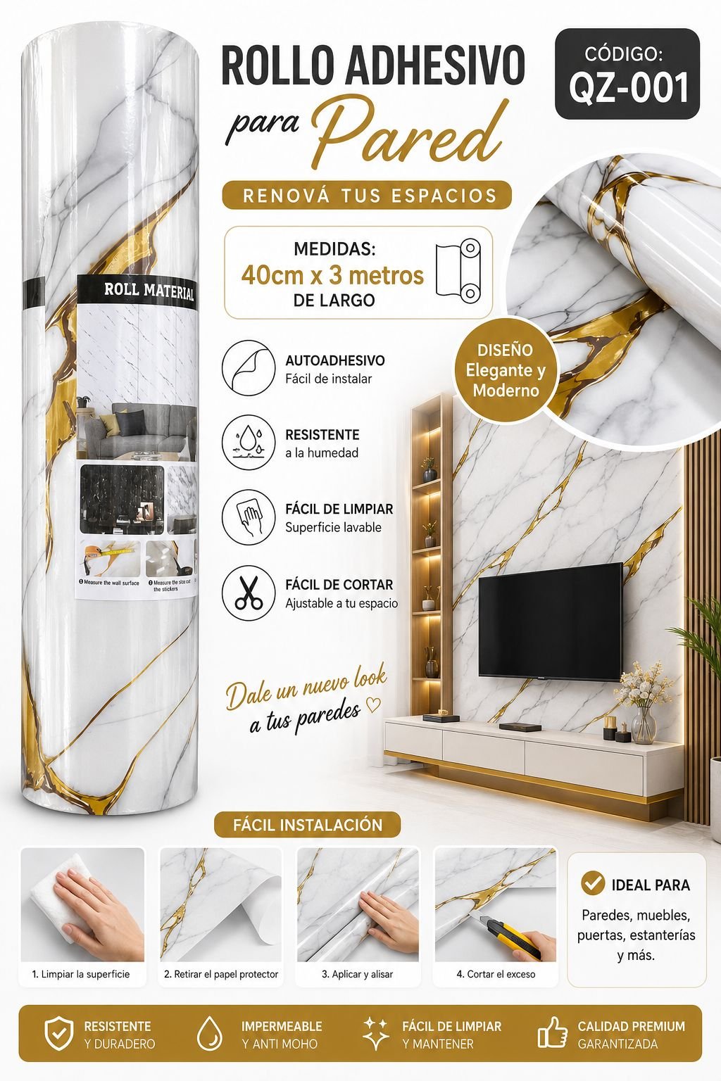 ROLLO ADHESIVO P/PARED
