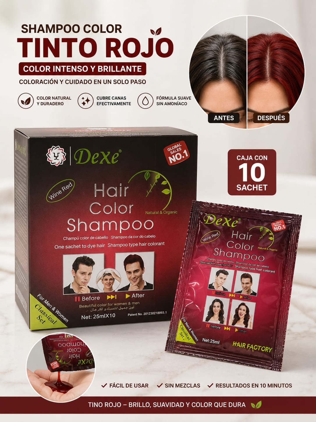 SHAMPOO COLOR TINTO ROJO