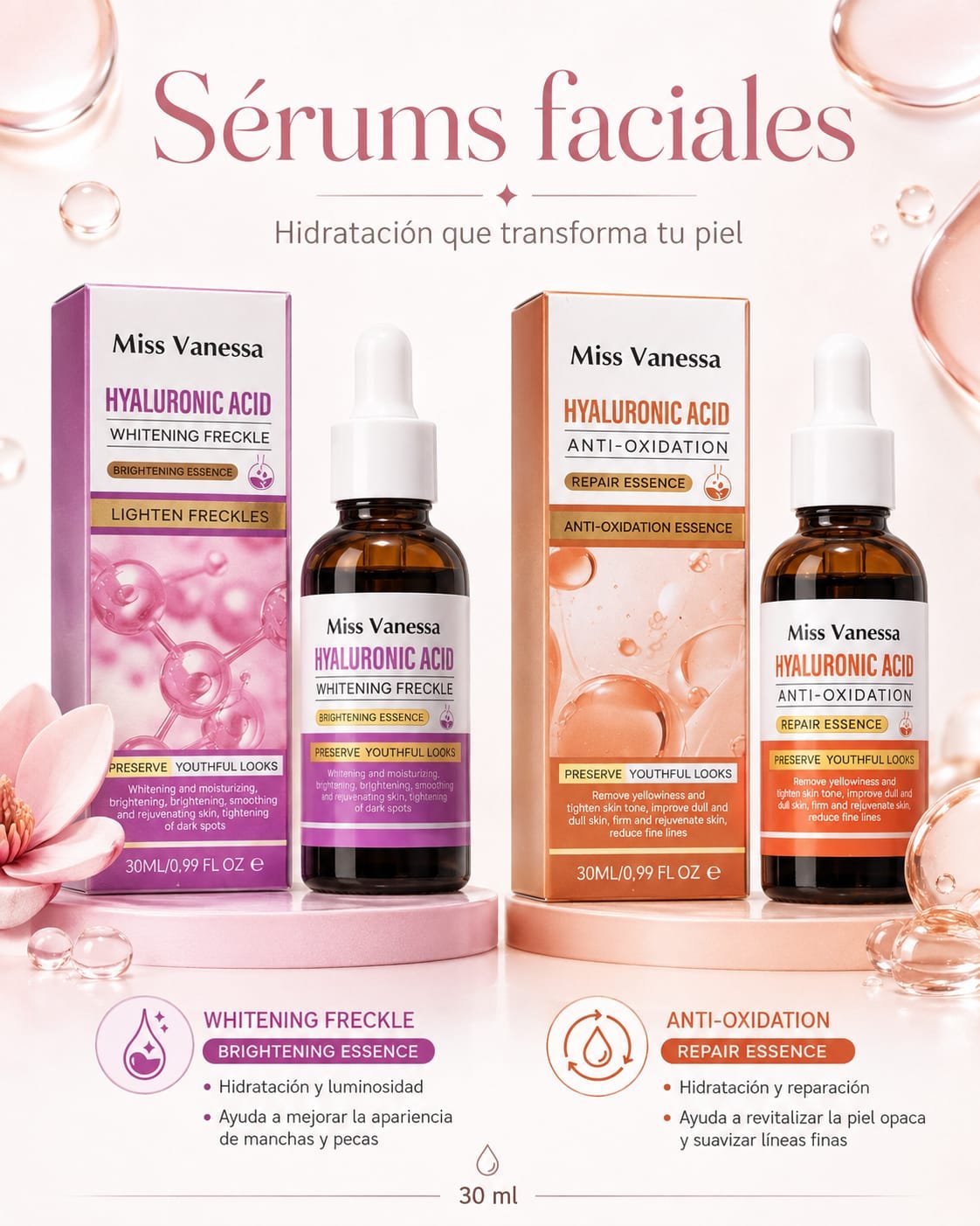 SERUM FACIALES DE ACIDO HIALURONICO