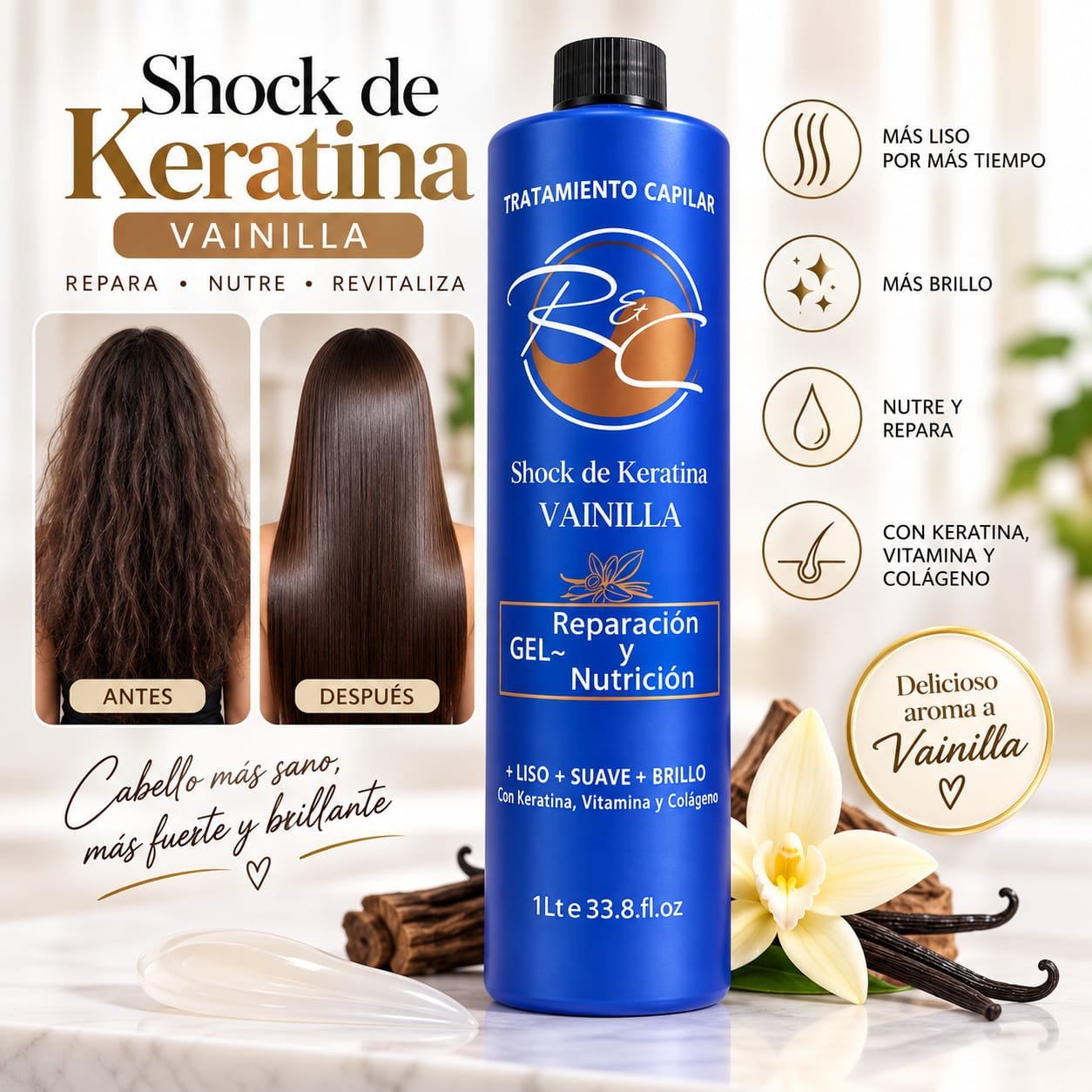 SHOCK DE KERATINA DE VAINILLA
