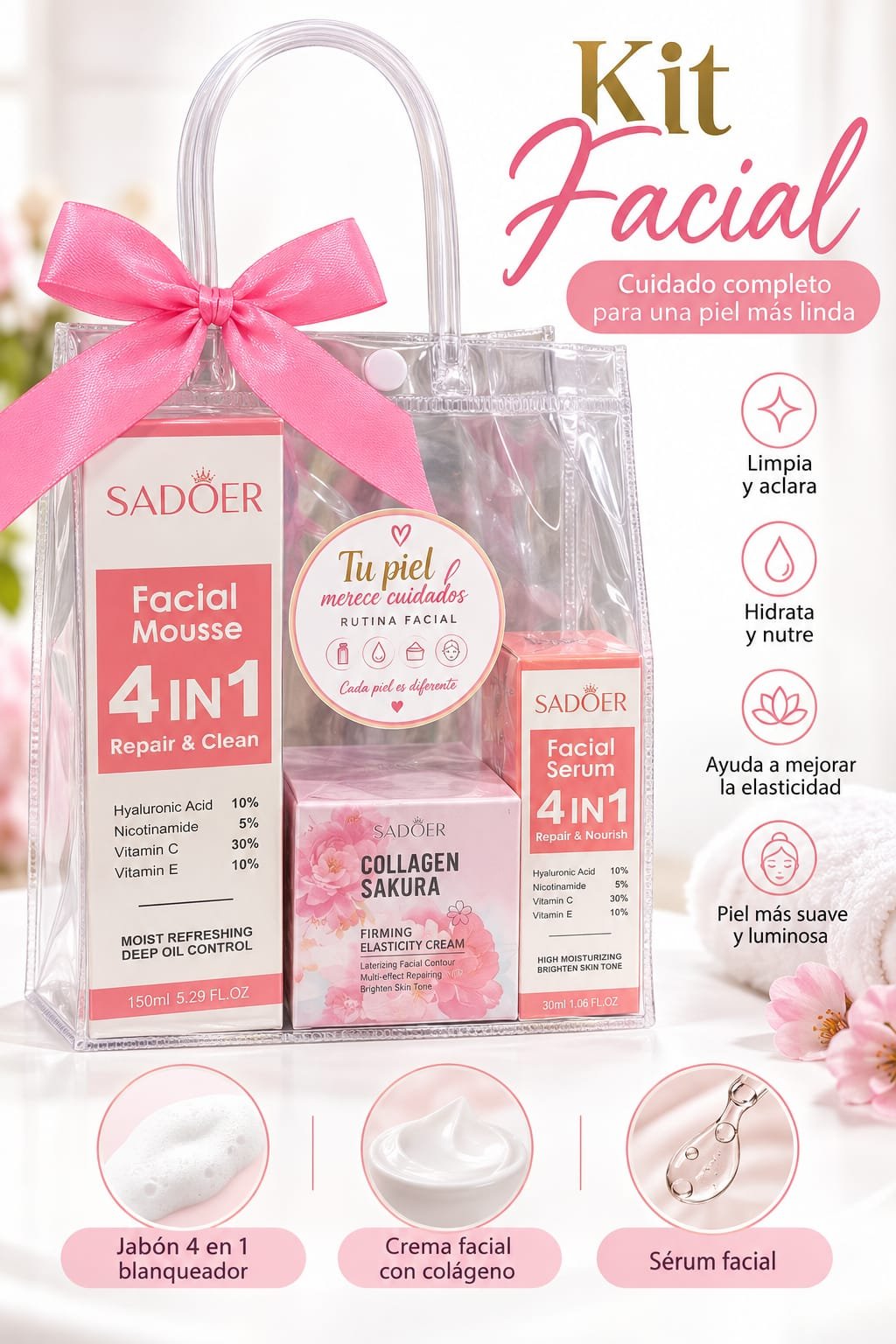 SADOER KIT FACIAL 4 EN 1