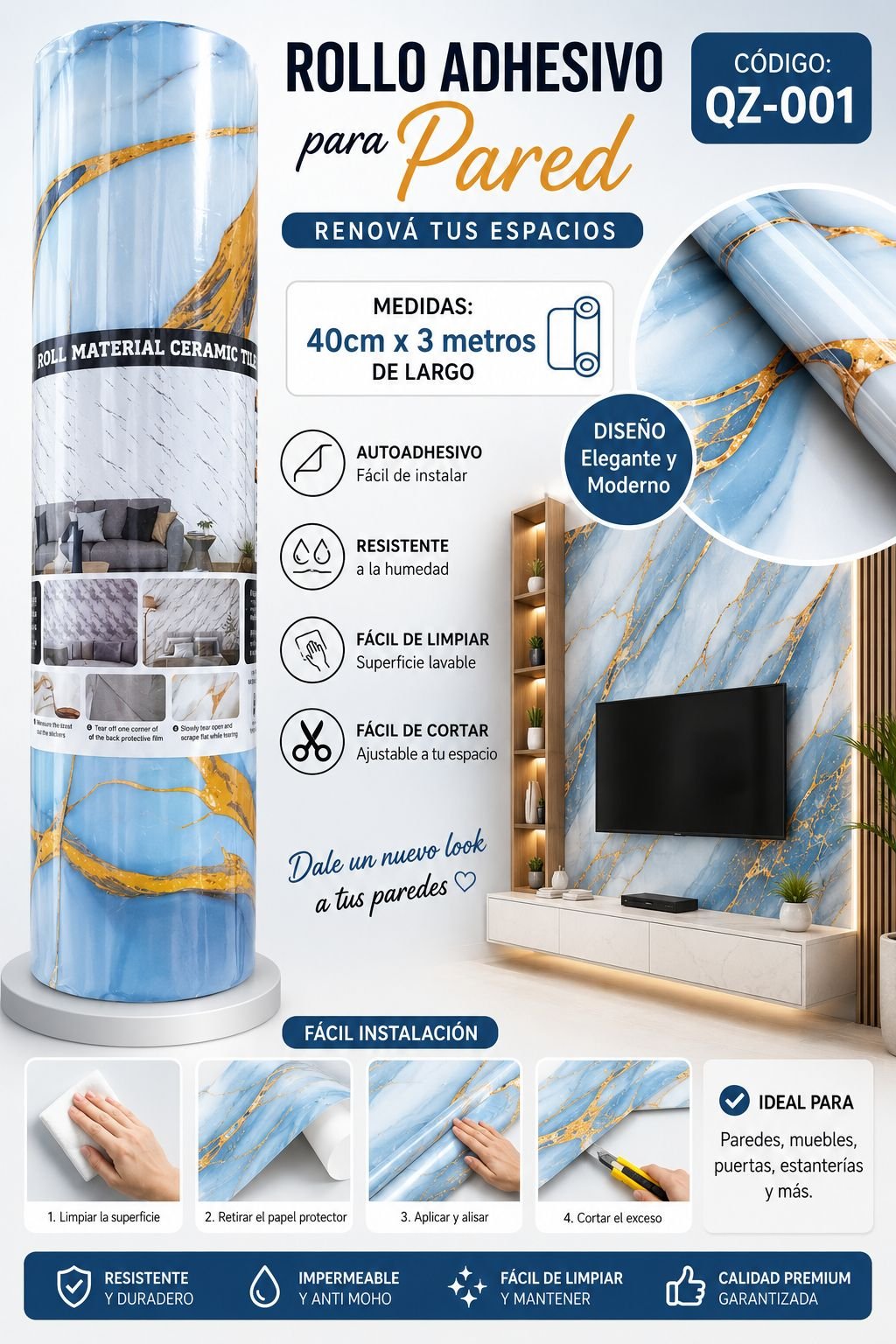 ROLLO ADHESIVO P/PARED