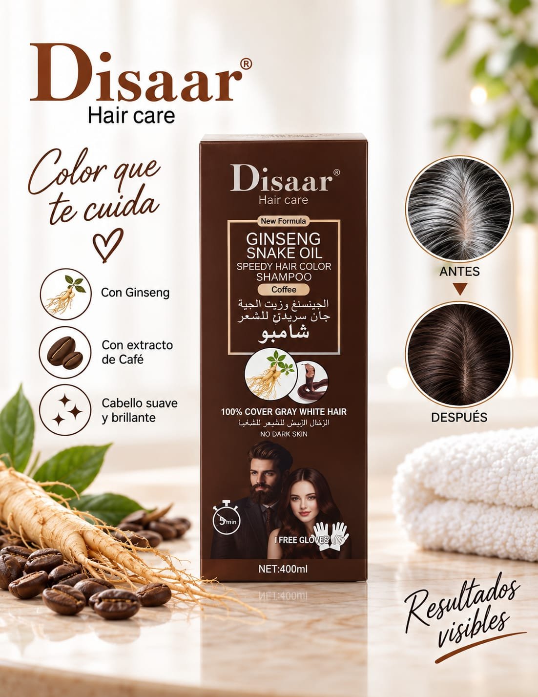 DISSAR SHAMPOO COLOR CON EXTRACTO DE CAFE