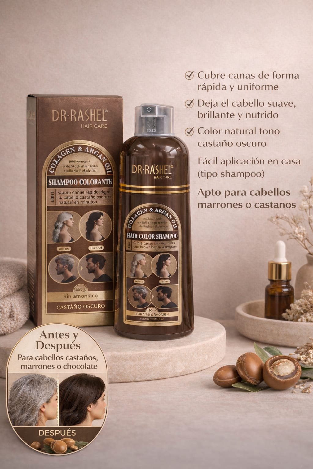 SHAMPOO COLOR P/CABELLOS CASTAÑOS ,MARRONES O CHOCOLATES