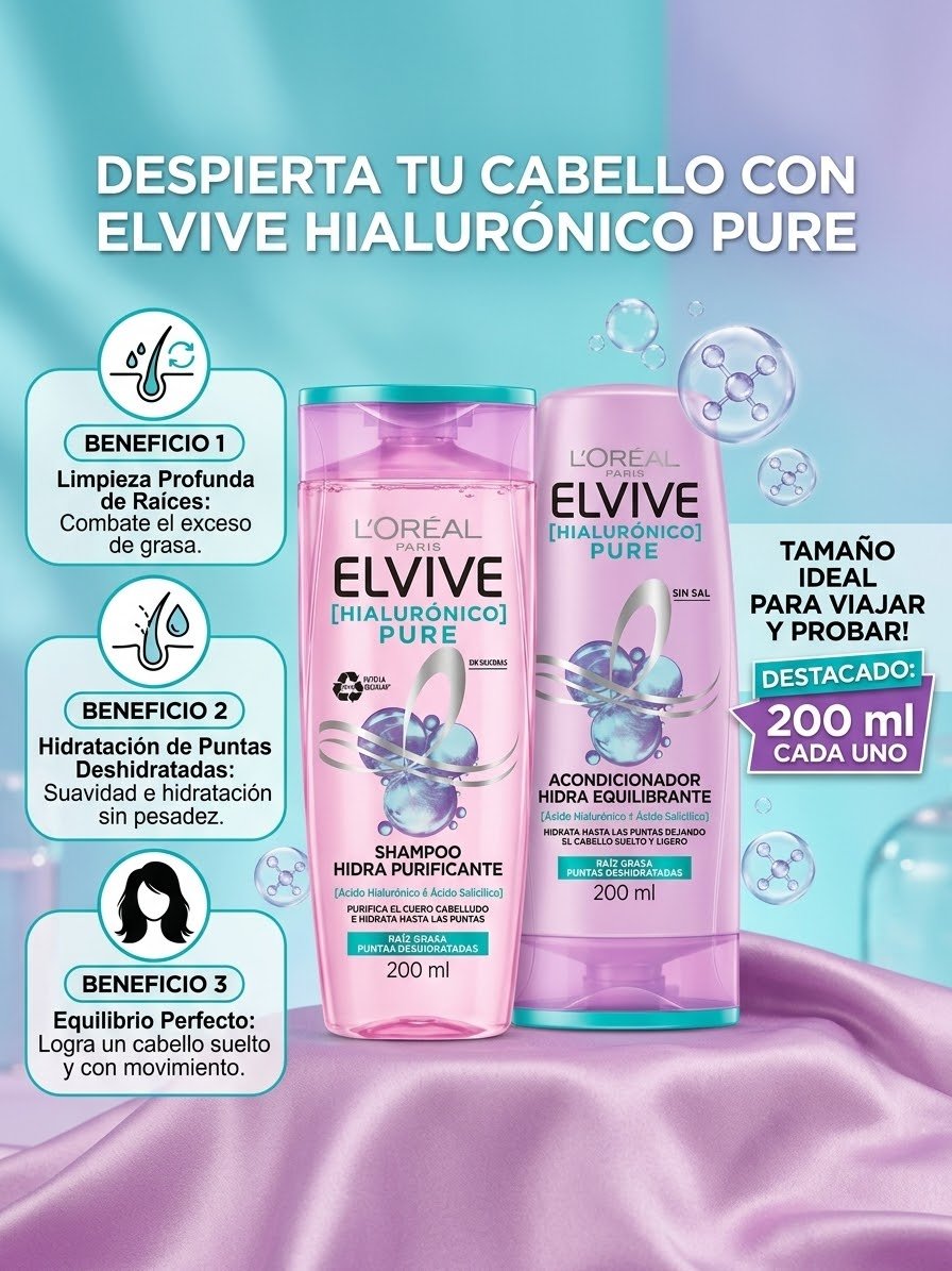 COMBO  SHAMPOO Y ACONDICIONADOR ELVIVE POR 200 ML.