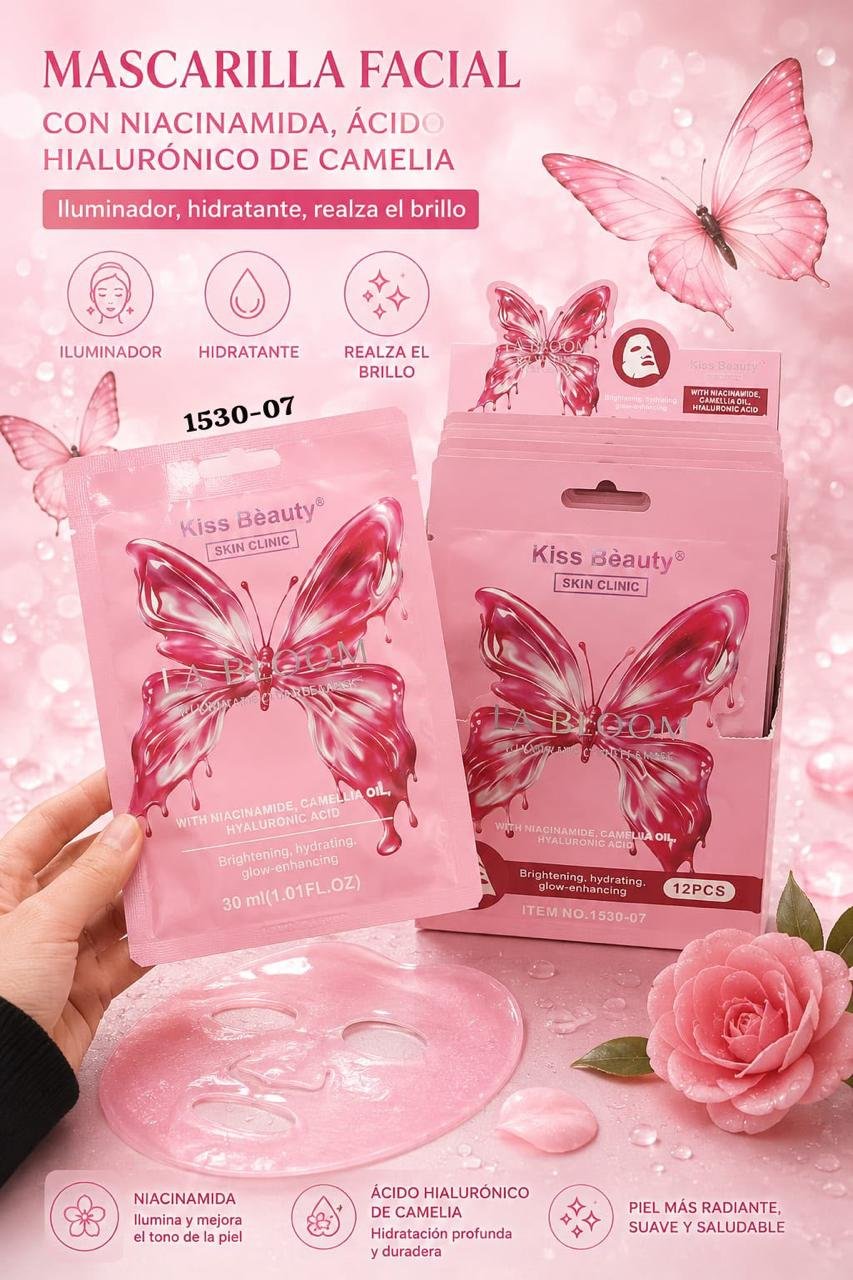 MASCARILLA FACIAL CON NIACINAMIDA Y ÁCIDO HIALÚRONICO DE CAMELIA