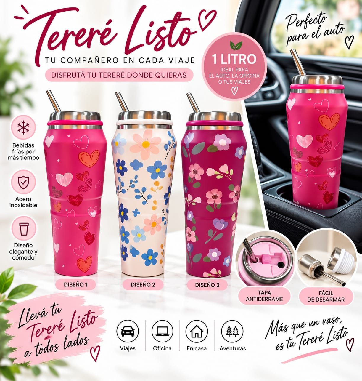 VASOS TERMICOS PARA TERERE LISTO POR 1LTS.