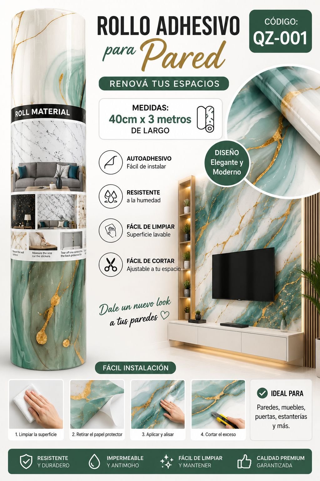 ROLLO ADHESIVO P/PARED