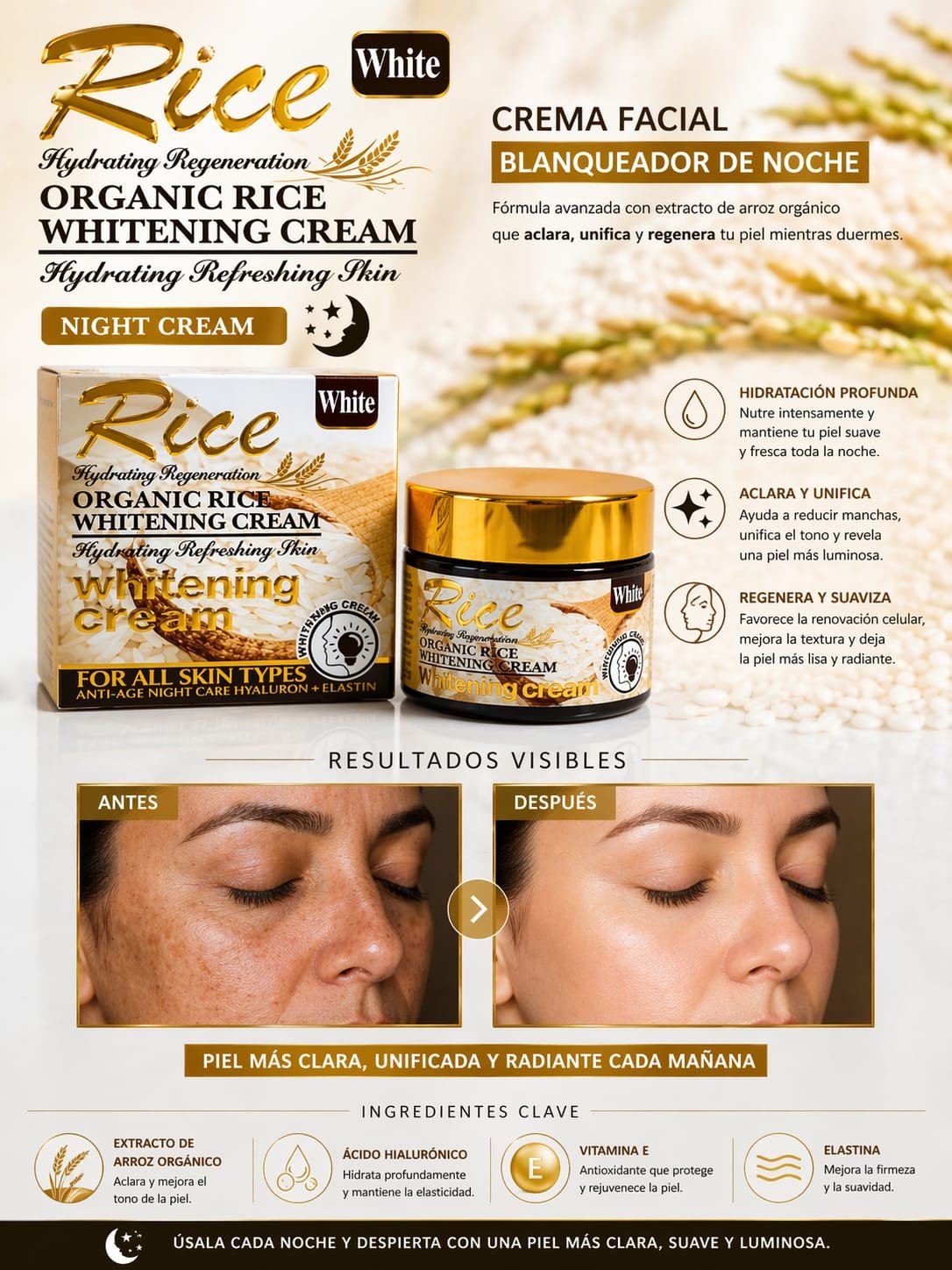 CREMA FACIAL BLANQUEADORA DE NOCHE