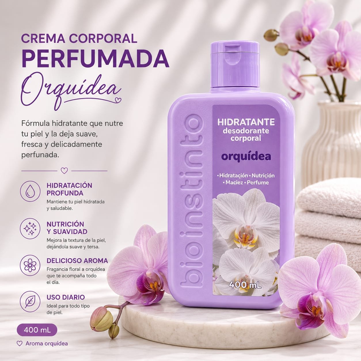 CREMA CORPORAL HIDRATANTE PERFUMADA POR 400ML