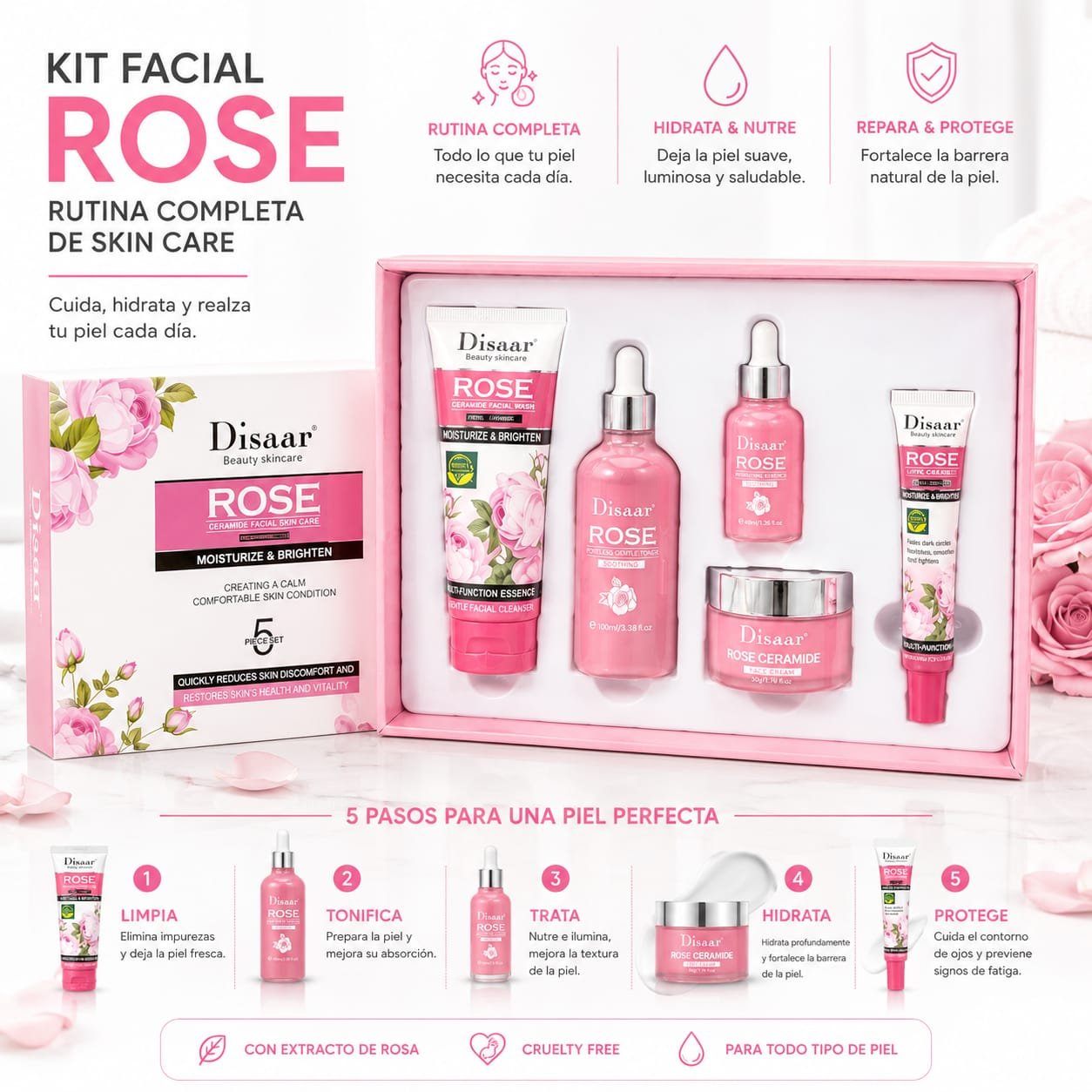 DISAAR KIT FACIAL ROSE