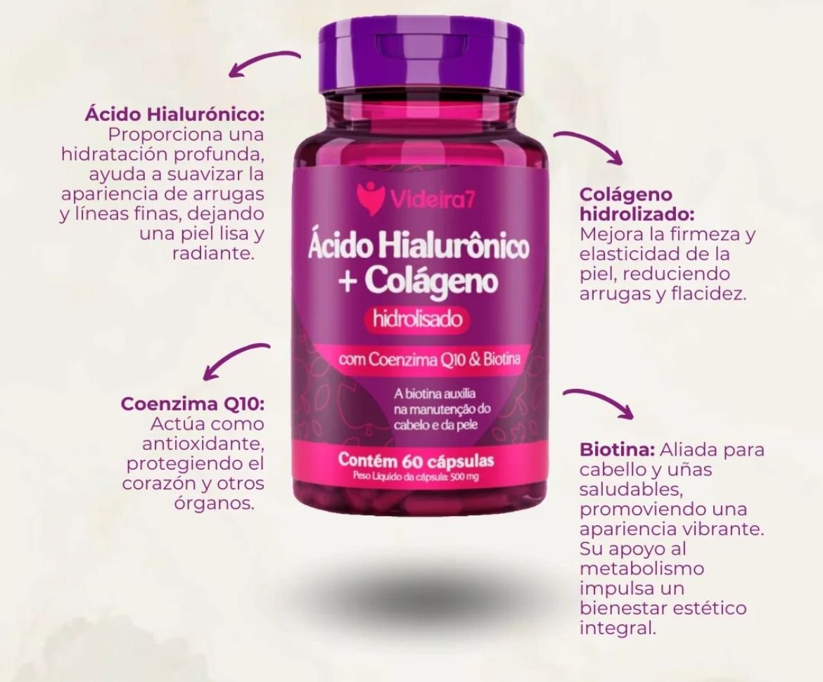 ACIDO HIALURONICO + COLAGENO POR 60 CAPSULA