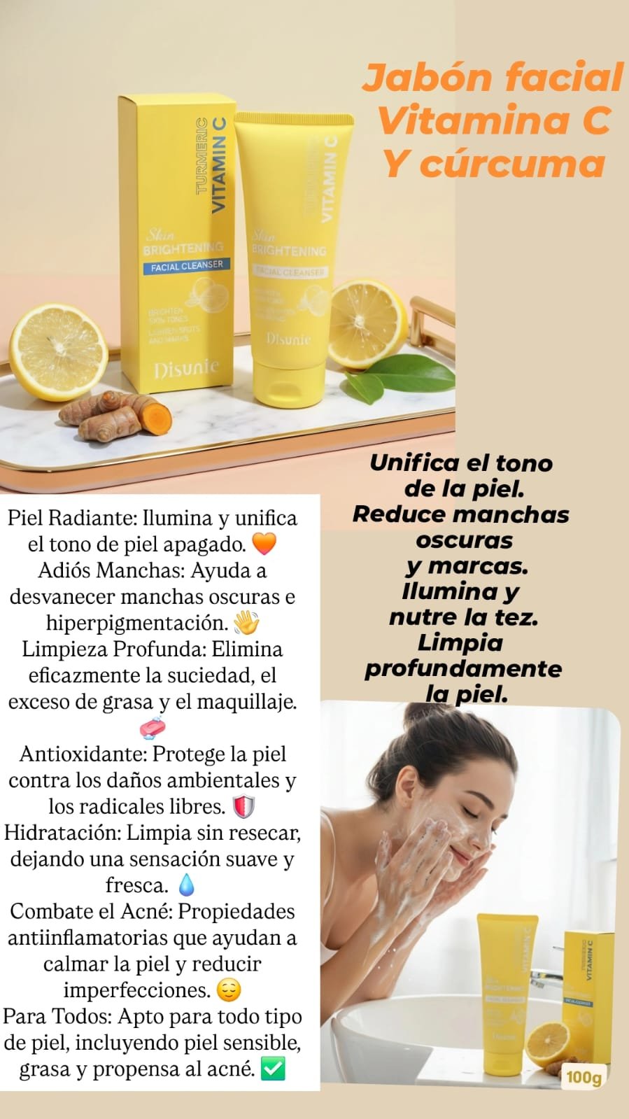 LIMPIADOR FACIAL CON VITAMINA C Y CÚRCUMA