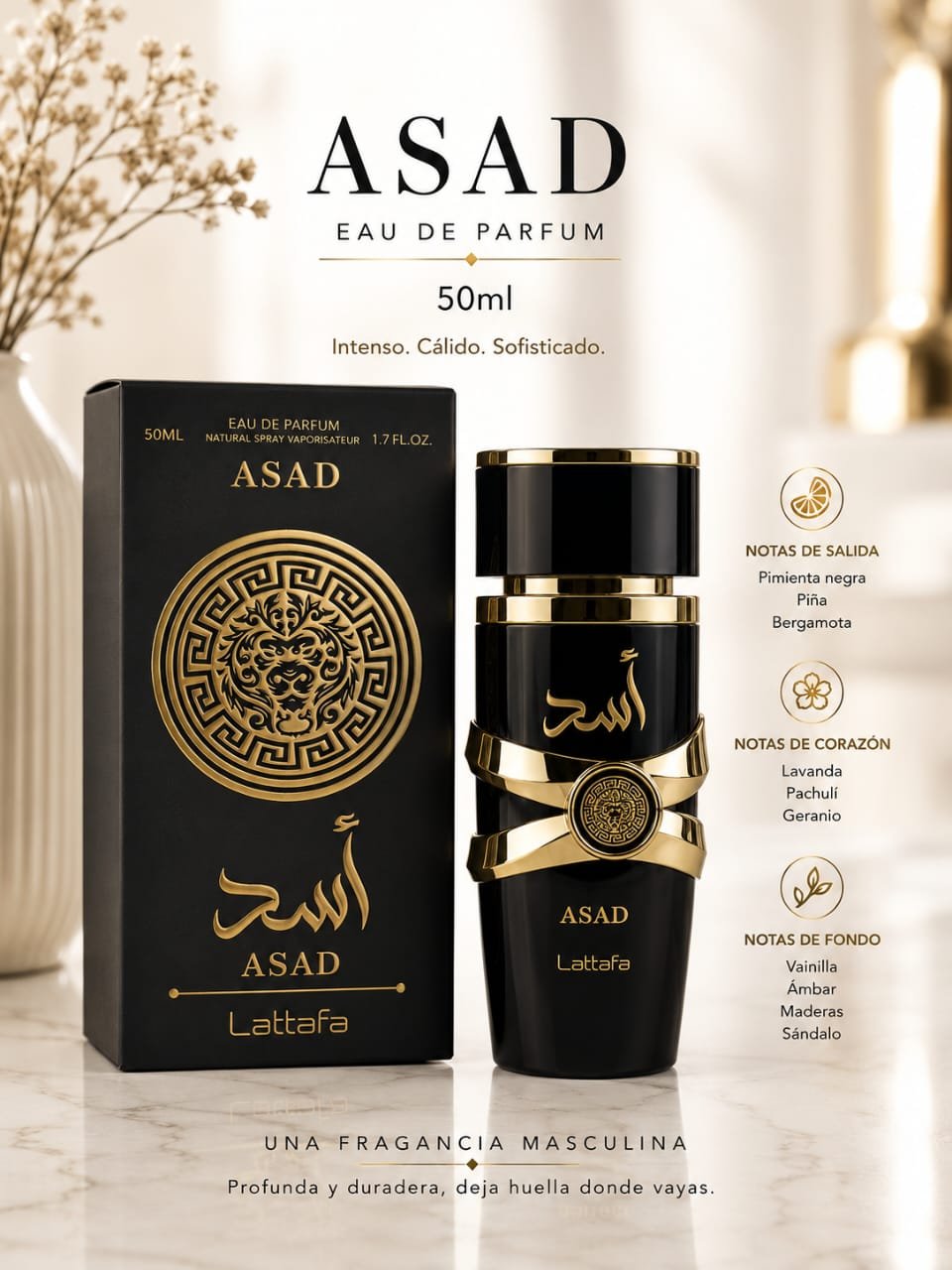 PERFUME ASAD POR 50ML.