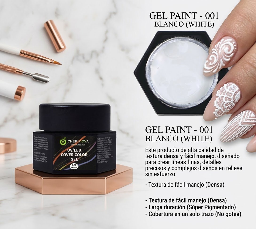 GEL PARA UÑAS COLOR BLANCO