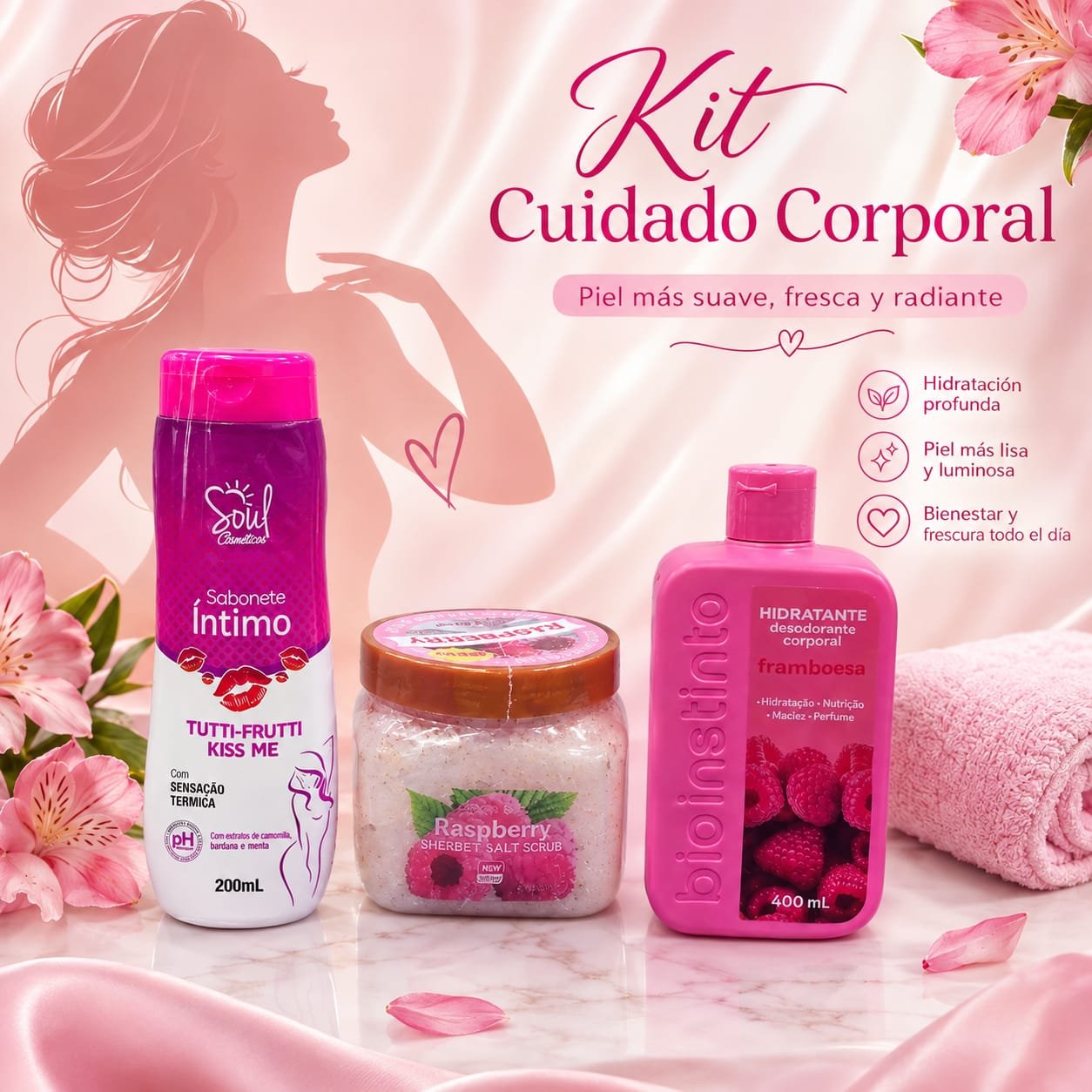 SET DE CUIDADO CORPORAL DE FRAMBUESA