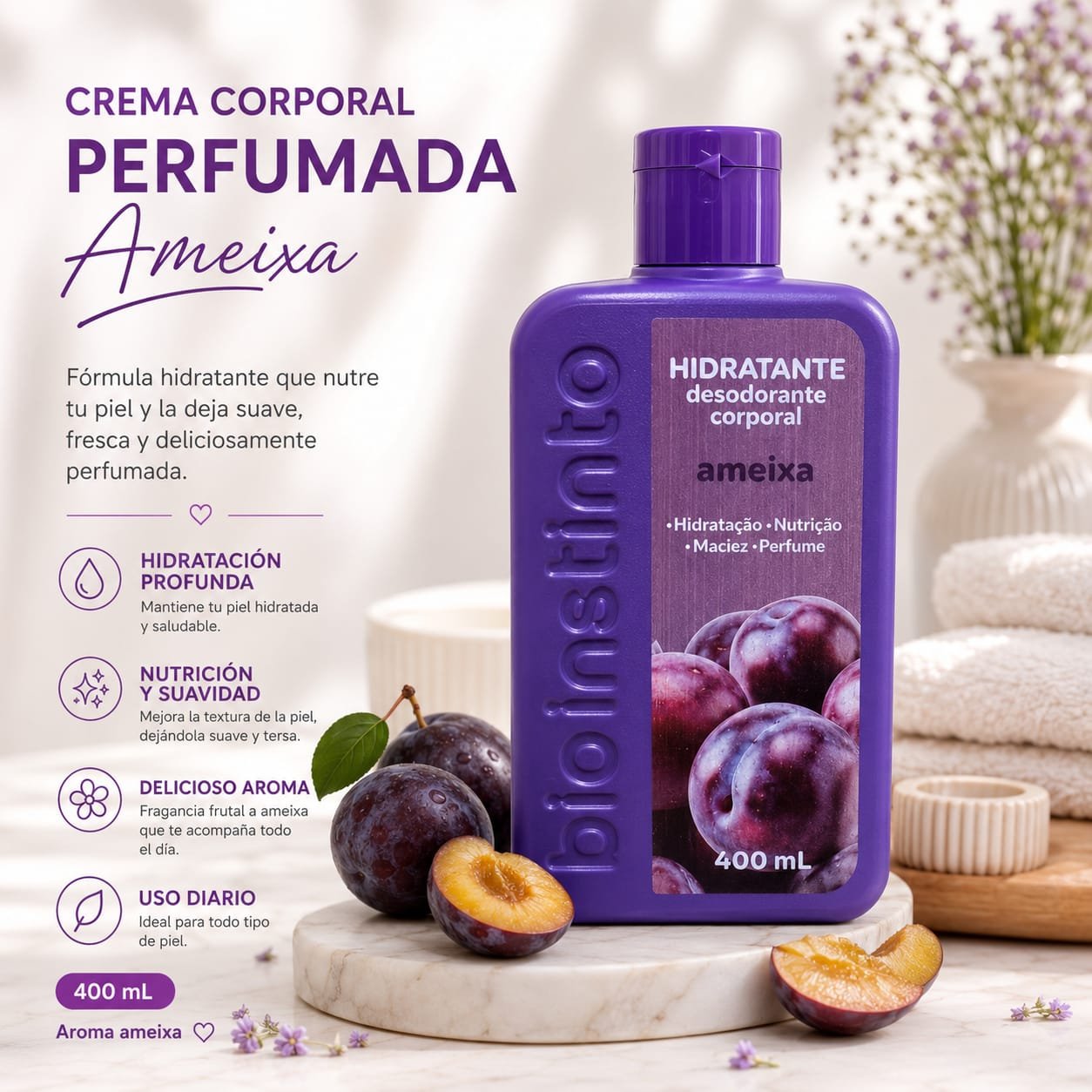 CREMA CORPORAL HIDRATANTE PERFUMADA POR 400ML