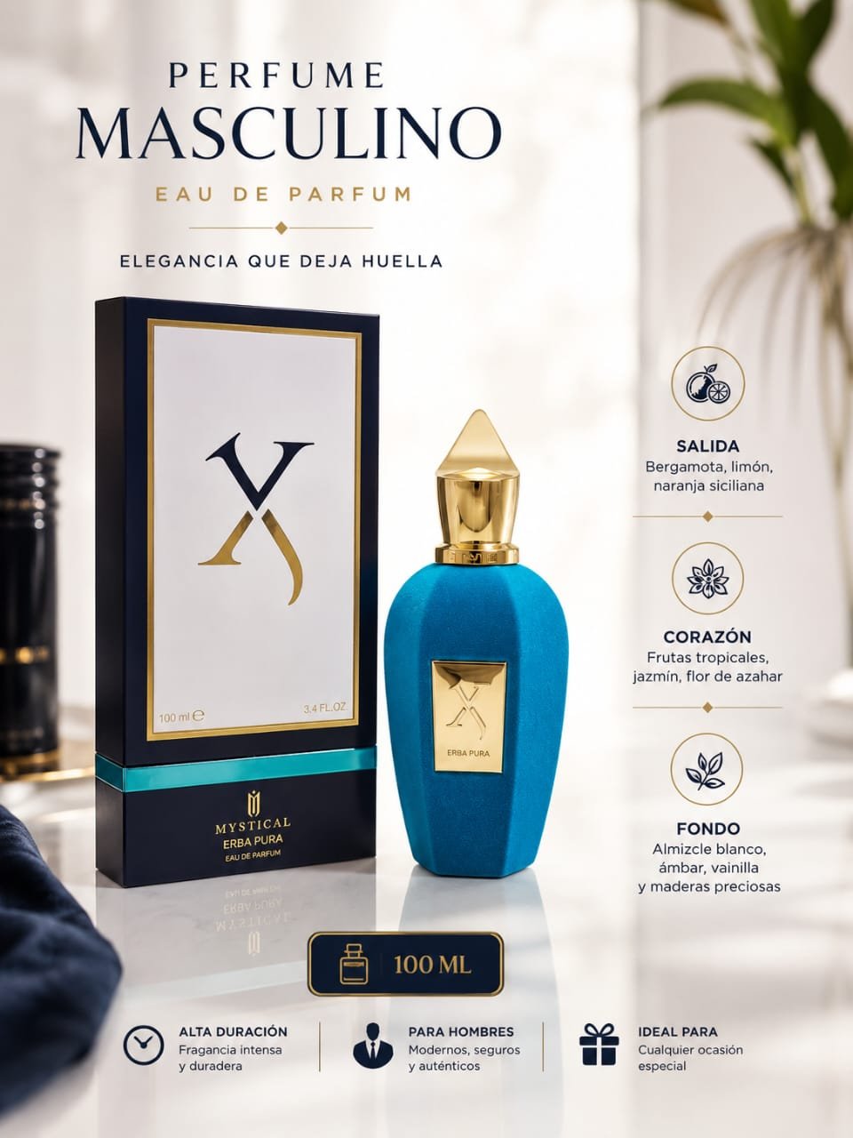 PERFUME  MASCULINO ERBA PURA MYSTICAL  POR 100ML