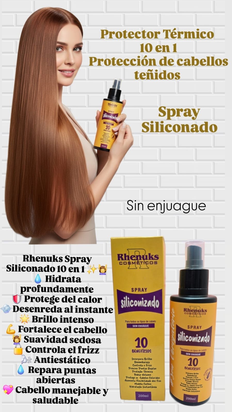 SPRAY SILICONADO 10 EN 1 SIN ENJUAGUE