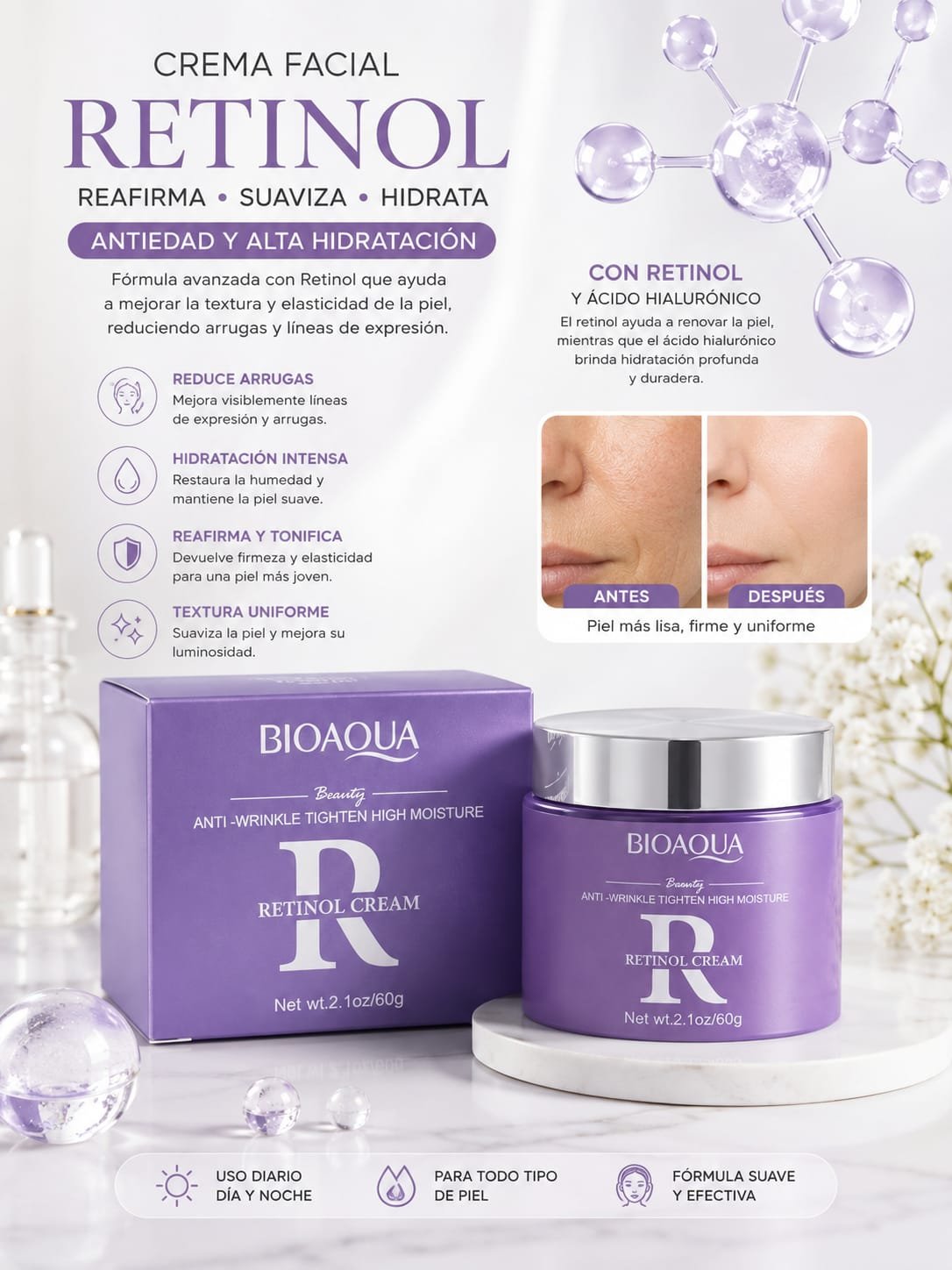 CREMA FACIAL CON RETINOL