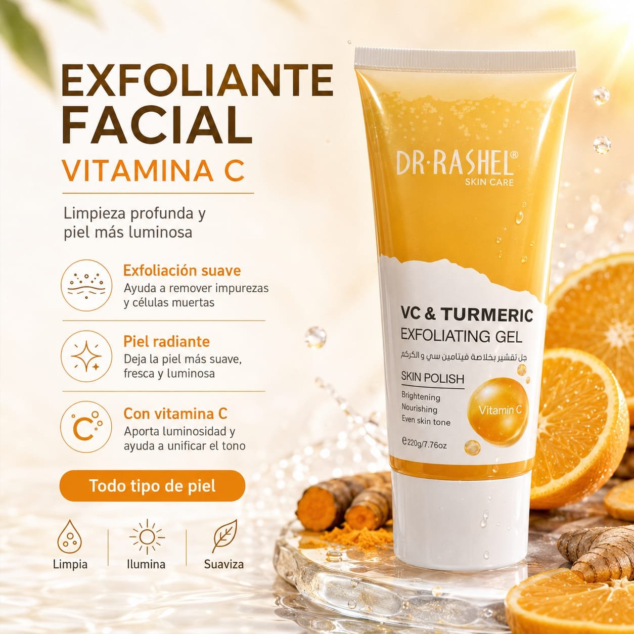 EXFOLIANTE FACIAL CON VITAMINA C