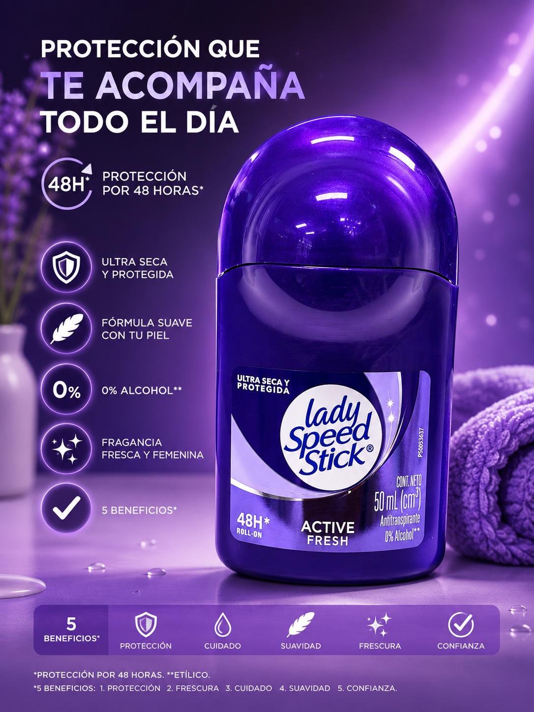 DESODORANTE LADY SPEED STICK 48 HS. DE PROTECCIÓN